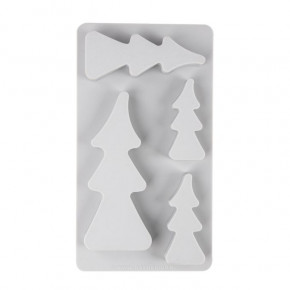Silikon Gießform Tannenbäume 14,5x26x2cm, 4 Formen, Box 1Stück