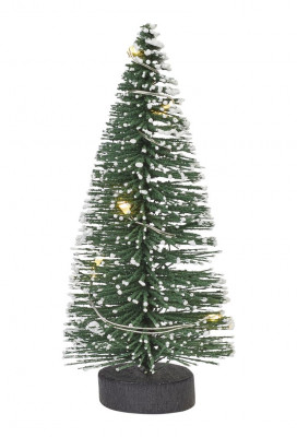 Mini-Tanne grün/weiß, ca. 10 cm, LED Beleuchtet