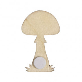 Holz-Streuteile Fliegenpilze 4-4,5cm, mit Klebepunkt, SB-Btl. 8Stück, bunt
