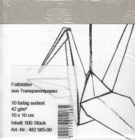 Faltblätter aus Transparentpapier 10-farbig sortiert, 42g/m², 10x10cm, 500 Stück