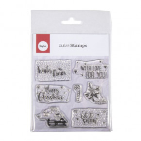 Clear Stamps - Christmas Greetings Clear Stamps - Christmas Greetings, 102,5x97mm, 7 Motive, SB-Btl. 1Boge
