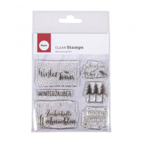Clear Stamps - Weihnachtsgrüße Clear Stamps - Weihnachtsgrüße, 102,5x97mm, 6 Motive, SB-Btl. 1Bogen