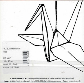 Faltbl. Transparentp. rot zum Sterne falten, 115g/m², 15x15cm, 32Stück