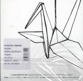 Faltbl. Transparentp. silber, zweiseitig bedruckt, 100g/m², 15x15cm, 32Stück