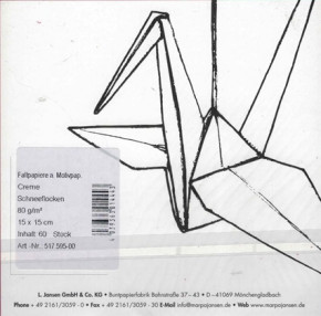 Faltpapiere a. Motivpap. creme Schneeflocke, 80g/m², 15x15cm, 60Stück