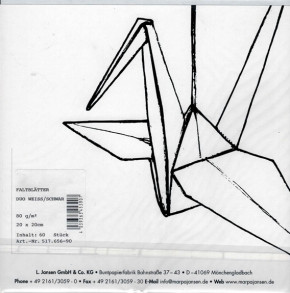 Duo-Color-Faltblätter, Farbiges Faltblätterpapier m.unterschiedlichen Vorder-u. Rückseiten 2-farbig, Weiß/Schwarz, 80g/m², 20x20cm, 60Blatt