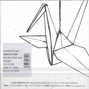 Faltblätter Altweiß Godenesterne, 130g/m², 15x15cm, 32Blatt