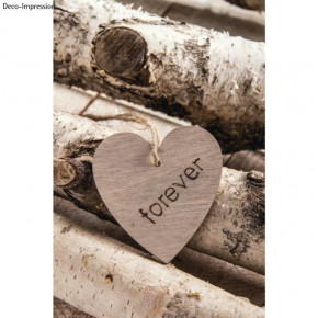 Holz Hänger Herz, FSC 100% 7x6,5x0,3cm, SB-Btl 6Stück, natur