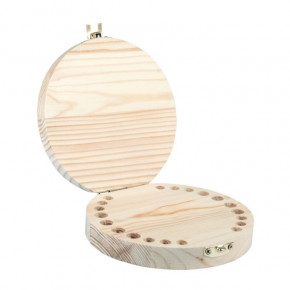 Holzbox f.Milchzähne, FSC 100% 2,7cm, 12cm ø, natur