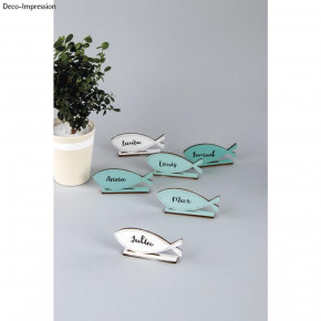 Holzmotive Fisch, FSC Mix Credit 10x4,4cm, z. Stellen,12-tlg, SB-Btl 1Set, natur