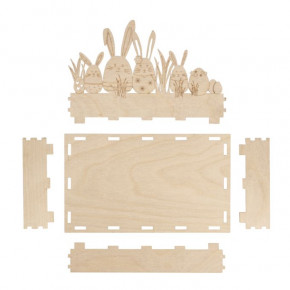 Holztablett Osterhasen, FSC Mix Credit 20x12x12,5cm, SB-Btl. 1Set, natur