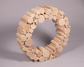 Holz Rundstäbe Set, FSC 100% Ø 1-4cm, H5,5-6,5cm 99St, natur