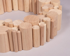Holz Rundstäbe Set, FSC 100% Ø 1-4cm, H5,5-6,5cm 99St, natur