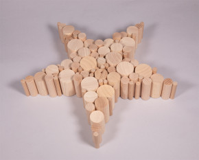 Holz Rundstäbe Set, FSC 100% Ø 1-4cm, H5,5-6,5cm 99St, natur