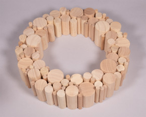 Holz Rundstäbe Set, FSC 100% Ø 1-4cm, H5,5-6,5cm 99St, natur
