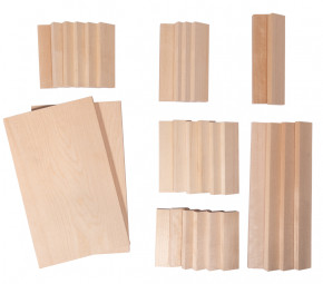 Holz Set Klötzchen+Platten, FSC 100%, sortiert, 30Teile, 1Set, natur