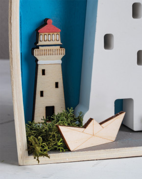 Holz Boote,Leuchtturm&Co, FSC Mix Credit 1,5-9cm, SB-Btl. 14Stück, natur