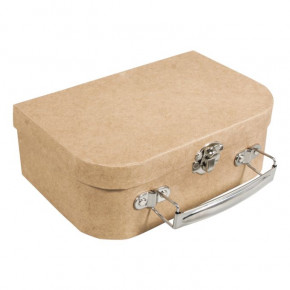 Pappmaché Koffer, FSC Recycled 100% 18x12x6,5cm, mit Metall-Griff