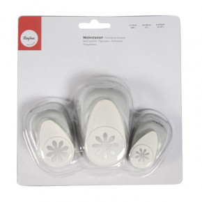 Motivstanzer Set: Blumen 1,6cm+2,54cm+3,81cm, SB-Blister 3Stück