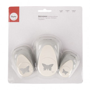 Motivstanzer Set: Schmetterlinge 1,6cm+2,54cm+3,81cm, SB-Blister 3Stück