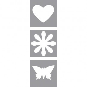 Motivstanzer: Herz,Blume,Schmetterling 2,54cm, SB-Blister 3Stück