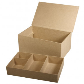 Pappmaché Sortierbox, FSC Recycled 100% 22,5x14x10cm, 4 kl., 1 gr. Innenfach