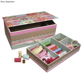 Pappmaché Sortierbox, FSC Recycled 100% 22,5x14x10cm, 4 kl., 1 gr. Innenfach