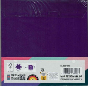 Bascetta Stern 15x15cm, 115g/m², violett Transparent, 32 Blatt