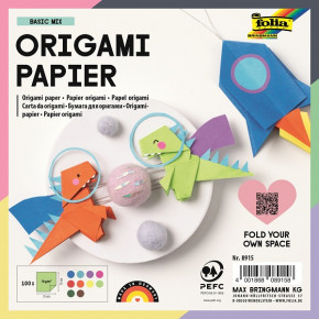 Origami Papier Basic Mix 10fach sortiert 15x15cm, 70g/m², 100Blatt