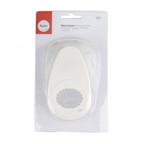 Motivstanzer: Oval mit Zierrand Breite: 6,35 cm, (2 1/2'')