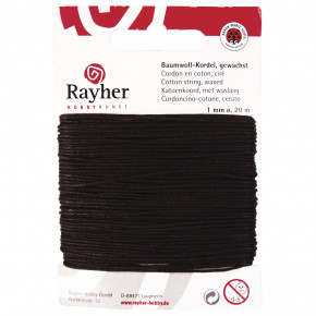 Baumwollkordel, gewachst, 1mm, SB-Karte 20 m-dunkelbraun