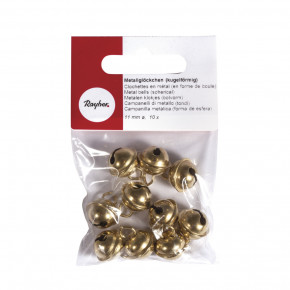 Deko-Metallglöckchen kugelförmig 11 mm