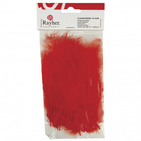 Flauschfeder, rot, 10-15 cm, SB-Btl. 15 Stück