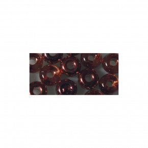 Glas-Großlochradl,transp.metallic, 9mm Loch 3mm, Dose 14Stück-brillant kupfer