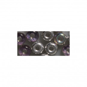 Glas-Großlochradl,transp.metallic, 9mm Loch 3mm, Dose 14Stück-irisierend