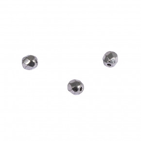 Glas Schliffperle, 3mm ø, 610-brillant-silber