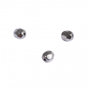 Glas Schliffperle, 4mm ø, 610-brillant-silber