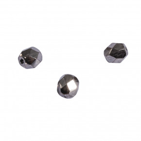Glas Schliffperle, 6mm ø, 572-anthrazit