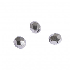 Glas Schliffperle, 6mm ø, 610-brillant-silber