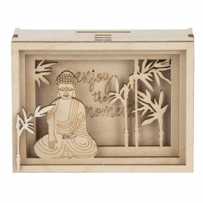 Holz 3D Geschenkbox Enjoy, 11,5x8,5x5cm, 11tlg. Bausatz, Box 1Set, natur