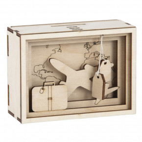Holz 3D Geschenkbox Journey, 11,5x8,5x5cm, 12tlg. Bausatz, Box 1Set, natur