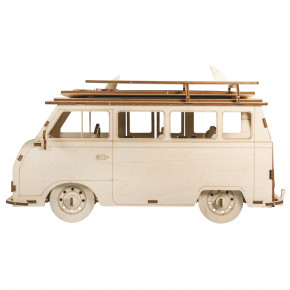 Holzbausatz 3D Campingbus, FSC 100% 30x13x17cm, 77-tlg. , Box 1Set, natur