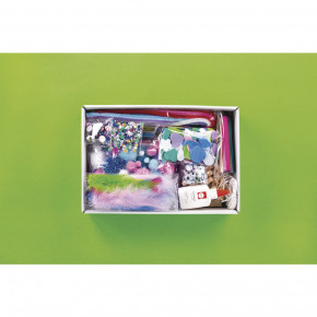 Mega-Bastelbox Fantasy 1.000 Teile blau-grün/pink-lila Töne, Box