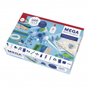 Mega-Bastelbox Space 1.000 Teile weiß/blau/grün Töne, Box