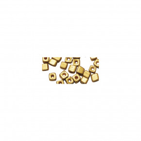 Metallic-Rocailles, matt, 4mm Dose 17g-goldgelb