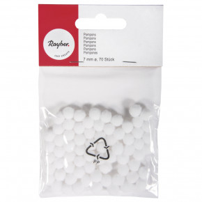 Pompons 7 mm, SB-Btl. 70 Stück-weiß