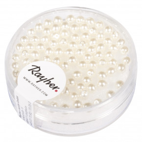 Renaissance Glaswachsperlen 3mm, Dose 95 Stück-schneeweiß