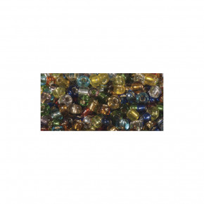 Rocailles, 2 mm, mit Silbereinzug, Dose 17g-bunt