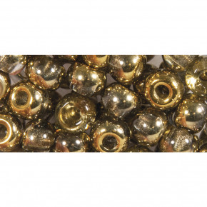 Rocailles metallic mit Großloch, 5,5mm Loch 2mm, Dose 80Stück-gold