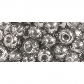 Rocailles metallic mit Großloch, 5,5mm Loch 2mm, Dose 80Stück-silber